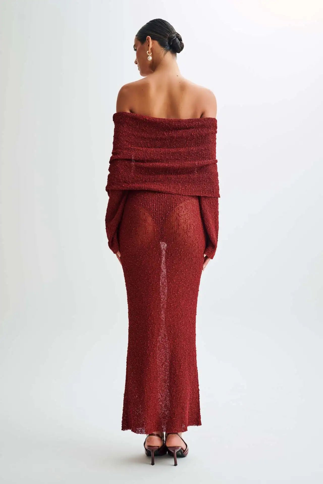 Autumn Knitted Off-Shoulder Long Dress for Women