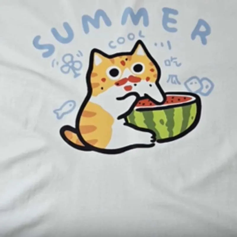 Eating Melons Oranges Cats Funny Cats T Shirt Women