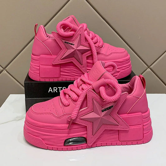 Personalized Star Design Platform Sneakers For Casual Sports