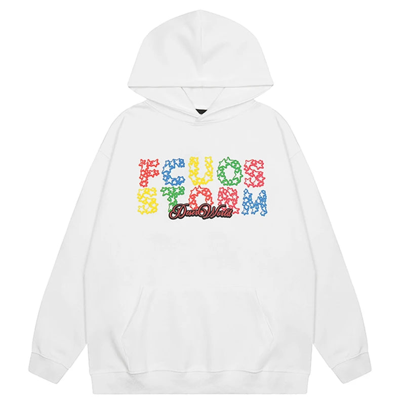 Women Funny Letter Print Star Graphic Y2K Hoodie