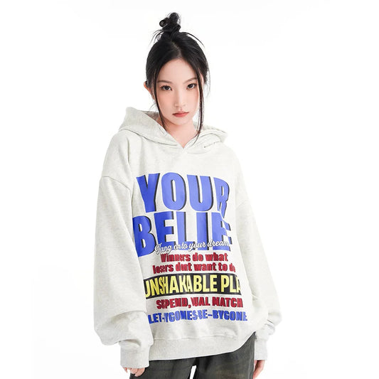 Women Funny Letter Print Autumn Hoodie Streetwear