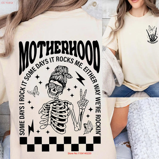 Motherhood Rocks Me T-Shirt Funny Mama Mom Halloween Women T-Shirt