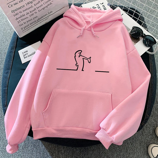 Women Graphic Line Simple Design Hoodie