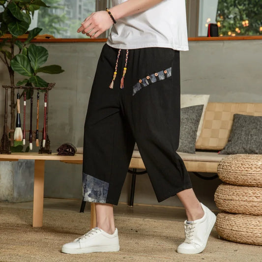 Men's Japanese Cotton Linen Harem Pants