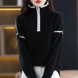 Autumn And Winter Half Turtleneck Loose Pullover