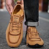 2024 Hand Sewn Leather Shoes for Men Light Outdoor Non-slip Walking