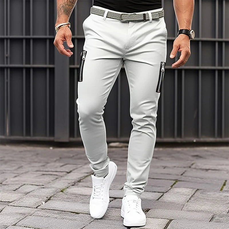 2023 New Men's Fashion Hip Hop Double Zipper Pants