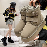 Winter Outdoor Women's Cow Suede Warm Shoes Fashion