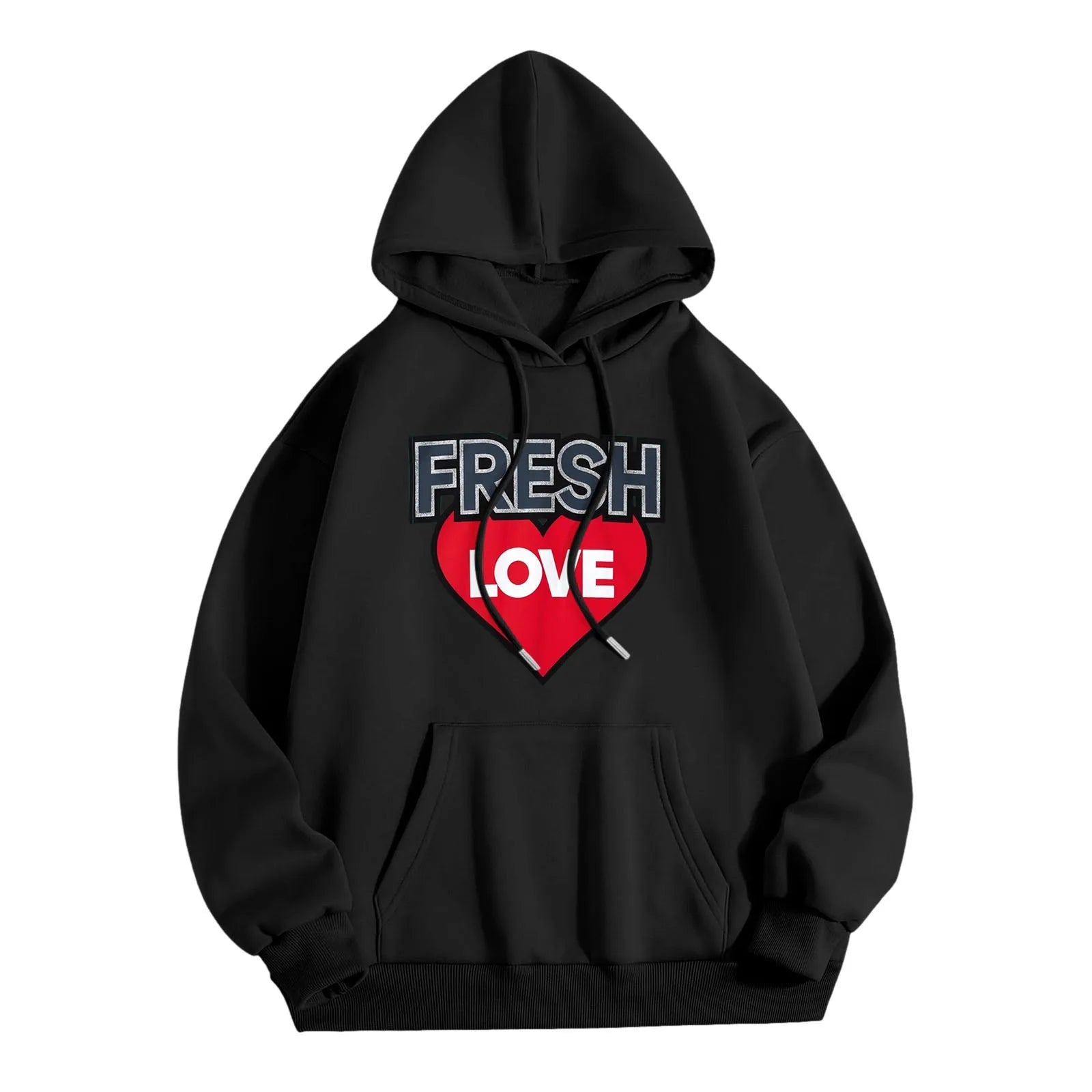 Cute American Y2K  Fresh Love Letter Print Hoodie