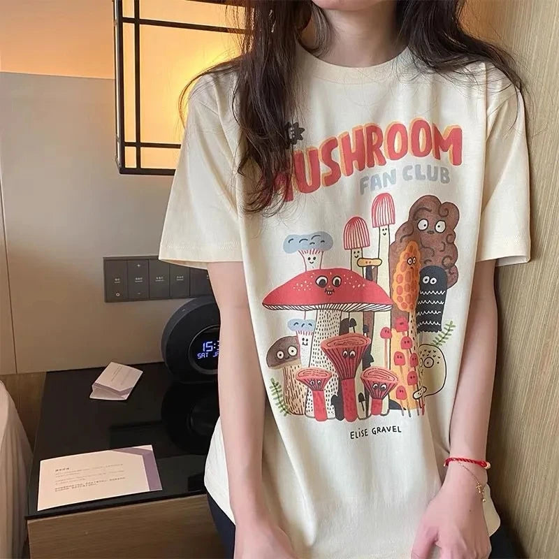 The Mushroom Cute Women's T Shirt Harajuku Vintage