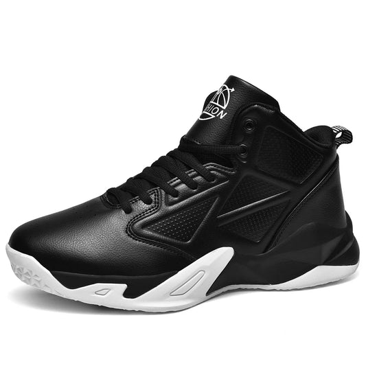 Leather High Top Basketball Shoes Men Anti Slip Basketball Sneakers Sport Shoes