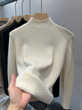 Turtleneck Winter Sweater Women Elegant Thicken