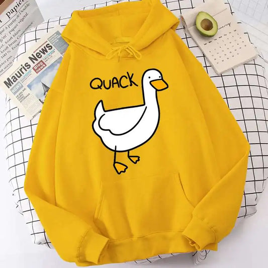 Cute Cartoon Duck Pattern Printed Hoodie