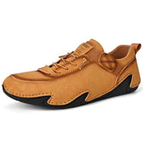 2024 Hand Sewn Leather Shoes for Men Light Outdoor Non-slip Walking