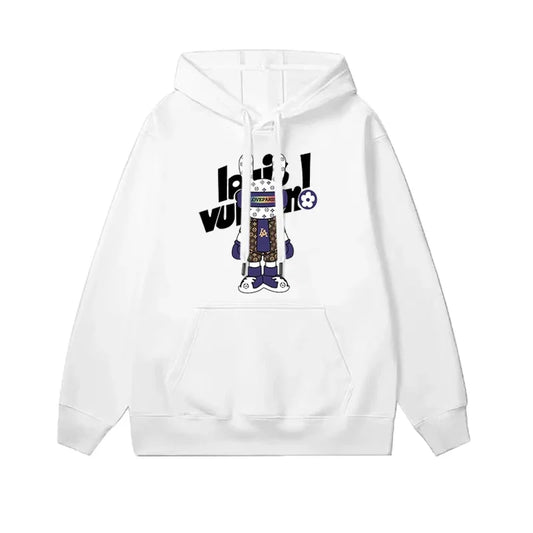 Men Vintage Cyber Bunny Printed Hoodie