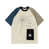 Men Spider Graphic Oversize T-Shirt Cotton Streetwear