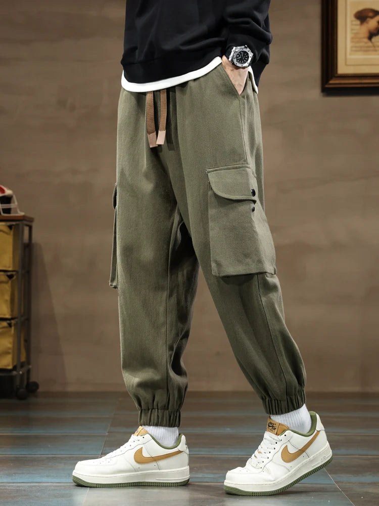 Streetwear Washed Casual Baggy Pants Loose Trousers Male