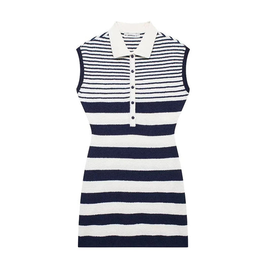 Women’s Striped Knitted Midi Dress