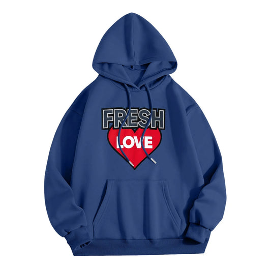 Cute American Y2K  Fresh Love Letter Print Hoodie