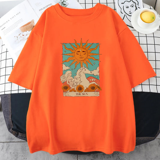 Tarot Card The Sun T-Shirt Men