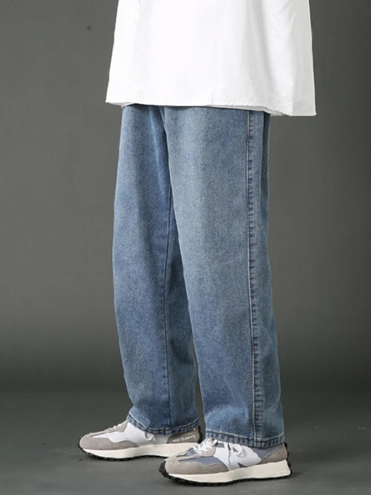 2024 Men's Jeans Loose Straight Wide Leg Casual