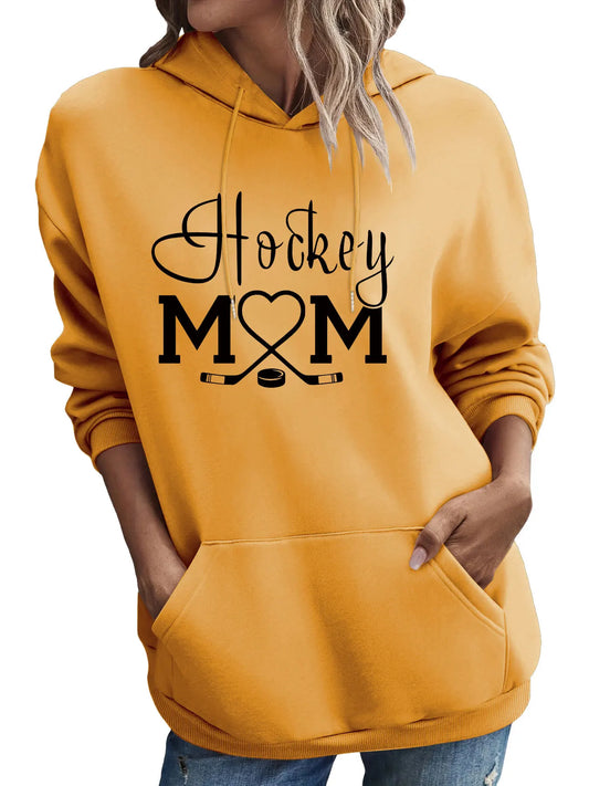 Women Hockey Mom Hoodie Fashion Printed Casual