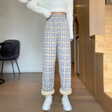 2025 Fashion Warm Plush Pants Cashmere Thick Plaid