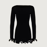 Knitted Mini Dress For Women Elegant Female Party