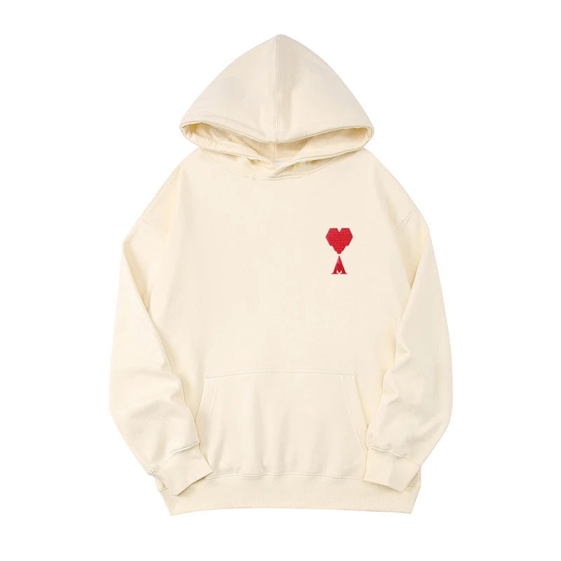 Simple Long Sleeve Ace Love Graphic Print Hoodie