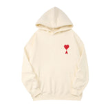 Simple Long Sleeve Ace Love Graphic Print Hoodie