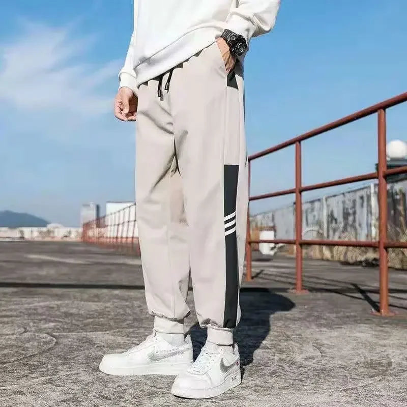 Men's Casual Long Pants Summer Feet Loose Fit Wide Leg Spring