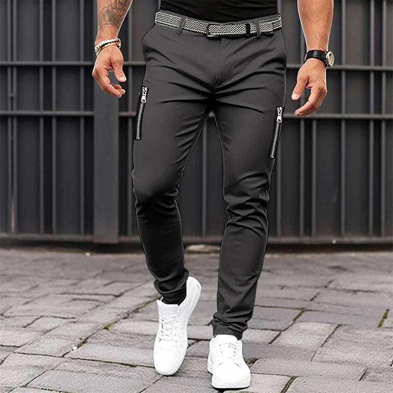 2023 New Men's Fashion Hip Hop Double Zipper Pants