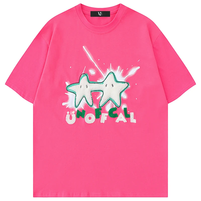 Versatile Loose Star Letter Graphic Printing T Shir