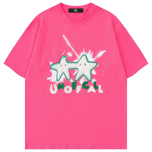 Versatile Loose Star Letter Graphic Printing T Shir