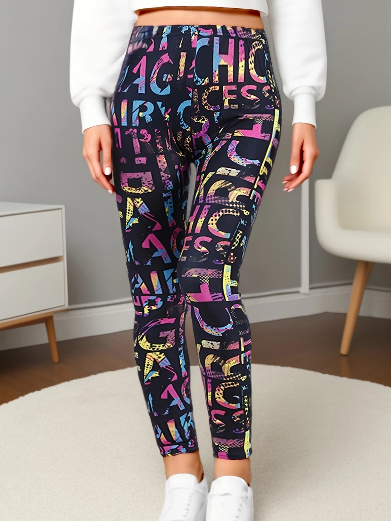 Graffiti Casual Printed Women's Leggings