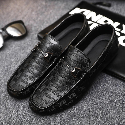 Men's Leather Shoes Luxury Casual  Moccasins Flats Outdoor Fashion