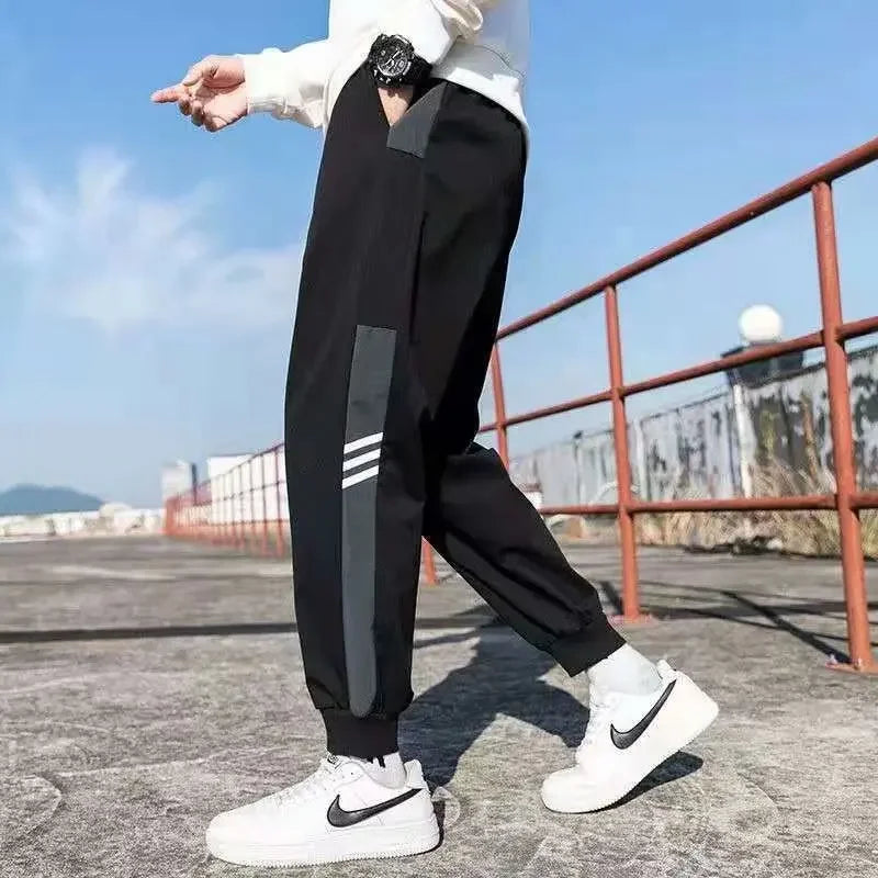 Men's Casual Long Pants Summer Feet Loose Fit Wide Leg Spring