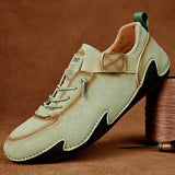 2024 Hand Sewn Leather Shoes for Men Light Outdoor Non-slip Walking