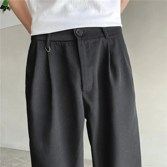 2022 Elastic Bottom Solid Color Trousers Soft Breathable Casual