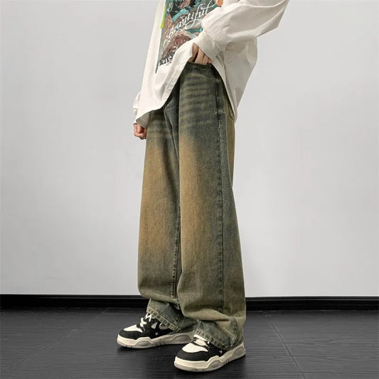 Jeans Wide Leg Jeans Loose Straight Denim Pants 2024