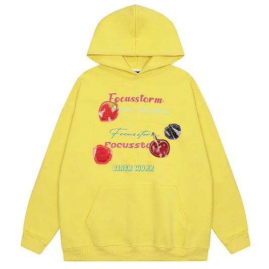 Women Y2K Hoodie Fruit Graphic Oversize Streetwear