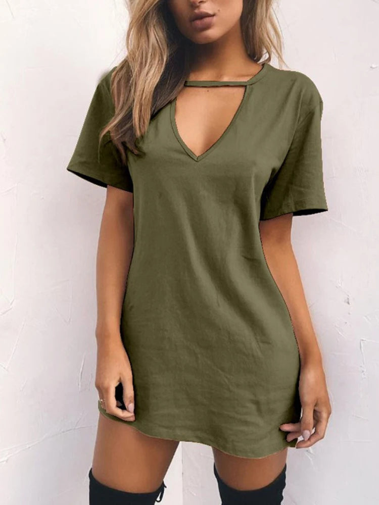 Elegant Dress Wrap Deep V Neck Cut Loose