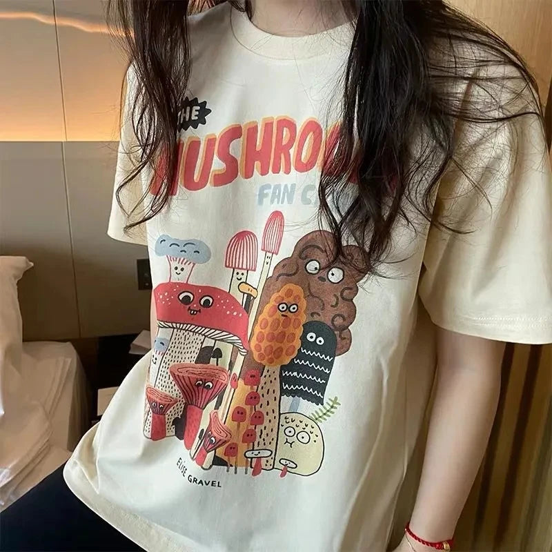 The Mushroom Cute Women's T Shirt Harajuku Vintage