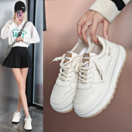 Small white shoes women 2024 autumn new women's shoes with thick-soled