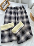 2025 Fashion Warm Plush Pants Cashmere Thick Plaid