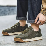 Vintage Suede Sneakers Man Green Breathable Original Men's Sneakers Fashion Platform