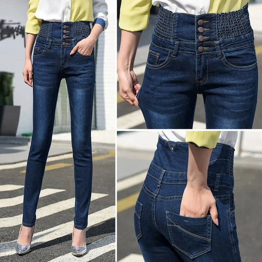 2024 Spring and Autumn High Wais Waist Jeans High Quality