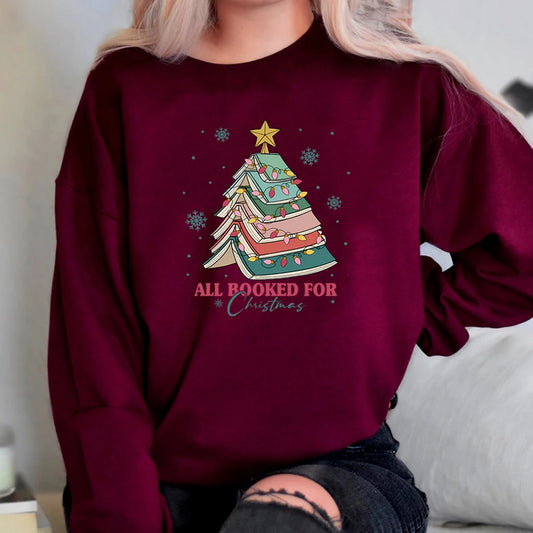 All Booked for Christmas Sweatshirt Christmas Books