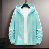 Sunscreen Jacket with Hood Zipper Placket Long Sleeve Streetwear Coat