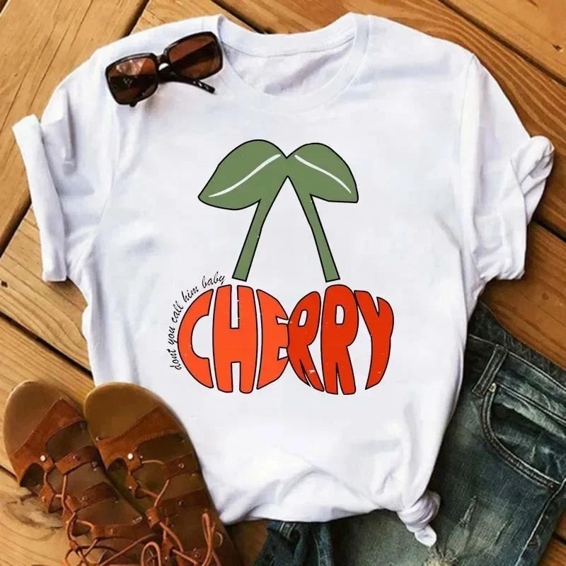 Cherry Fruit Graphic hot sale Summer Fashion Cartoon streetwear Print